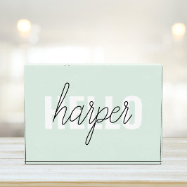 Modern Pastel Mint Hallo en u noemt Fotoblokken