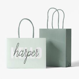 Modern Pastel Mint Hallo en u noemt Groot Cadeauzakje