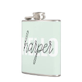 Modern Pastel Mint Hallo en u noemt Heupfles (Links)