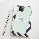 Modern Pastel Mint Hallo en u noemt iPhone 11Pro Max Hoesje<br><div class="desc">Modern Pastel Mint Hallo en u noemt</div>