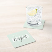 Modern Pastel Mint Hallo en u noemt Kartonnen Onderzetters (Insitu)