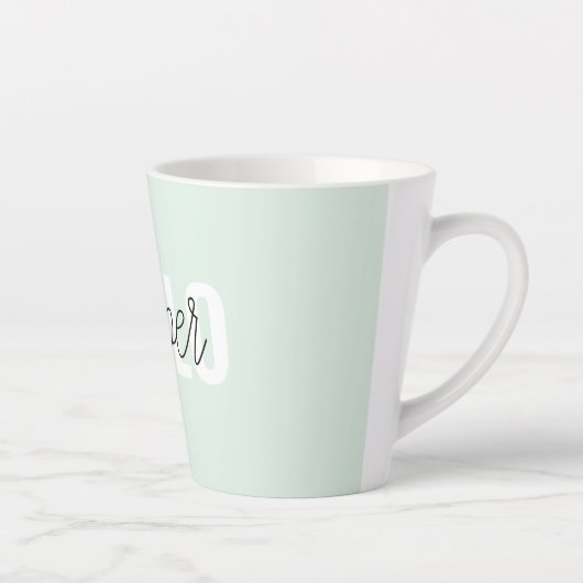 Modern Pastel Mint Hallo en u noemt Latte Mok (Rechts)