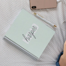 Modern Pastel Mint Hallo en u noemt Notitieboek