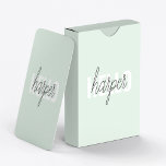Modern Pastel Mint Hallo en u noemt Pokerkaarten<br><div class="desc">Modern Pastel Mint Hallo en u noemt</div>