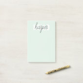 Modern Pastel Mint Hallo en u noemt Post-it® Notes (Op bureau)