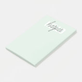 Modern Pastel Mint Hallo en u noemt Post-it® Notes (Schuin)