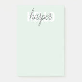 Modern Pastel Mint Hallo en u noemt Post-it® Notes (Voorkant)