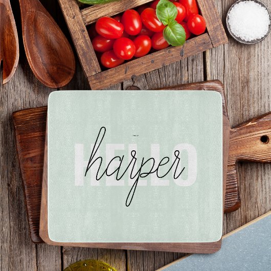 Modern Pastel Mint Hallo en u noemt Snijplank