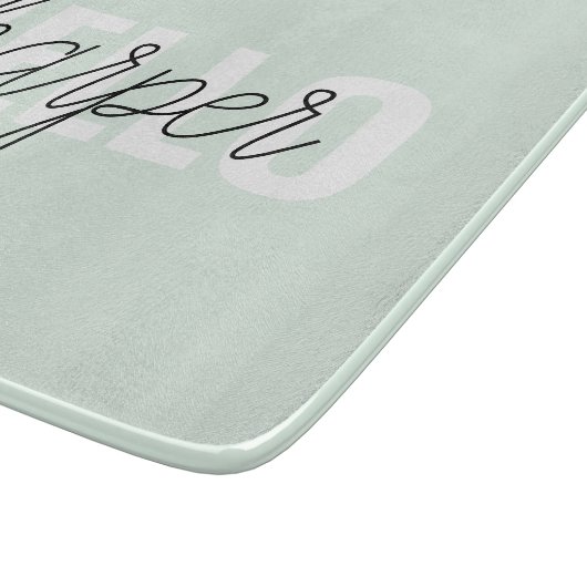 Modern Pastel Mint Hallo en u noemt Snijplank (Hoek)