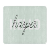 Modern Pastel Mint Hallo en u noemt Snijplank (Voorkant)