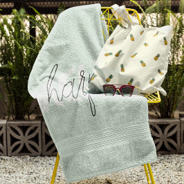 Modern Pastel Mint Hallo en u noemt Strandlaken