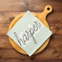Modern Pastel Mint Hallo en u noemt Theedoek