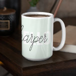 Modern Pastel Mint Hallo en u noemt Tweekleurige Koffiemok<br><div class="desc">Modern Pastel Mint Hallo en u noemt</div>