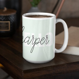 Modern Pastel Mint Hallo en u noemt Tweekleurige Koffiemok