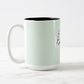 Modern Pastel Mint Hallo en u noemt Tweekleurige Koffiemok (Links)