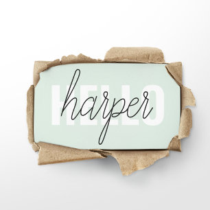 Modern Pastel Mint Hallo en u noemt Visitekaartje