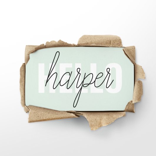 Modern Pastel Mint Hallo en u noemt Visitekaartje