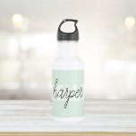 Modern Pastel Mint Hallo en u noemt Waterfles<br><div class="desc">Modern Pastel Mint Hallo en u noemt</div>