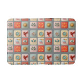 Modern Pastel Nature Icons Badmat (Voorkant)