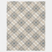 Modern pastel neutraal geometrisch ivoor bruin bla fleece deken (Voorkant)