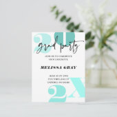 Modern Pastel Ombre Afstudeerder Party nodigaqua Briefkaart (Staand voorkant)