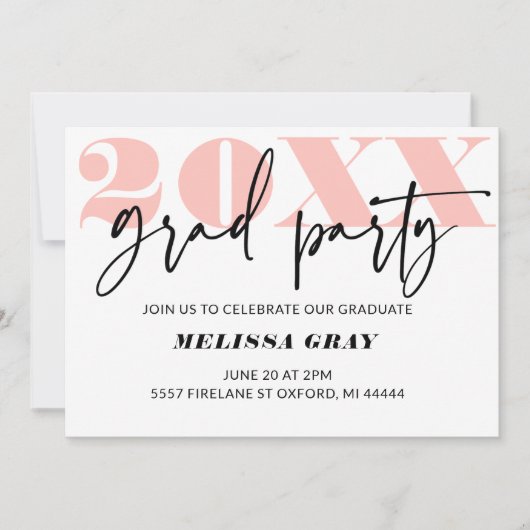 Modern Pastel Ombre Afstudeerder Party uitnodiging (Voorkant)