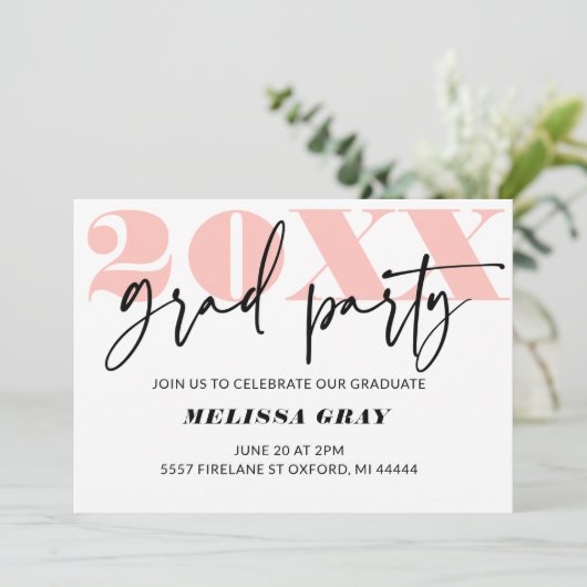 Modern Pastel Ombre Afstudeerder Party uitnodiging (Staand voorkant)