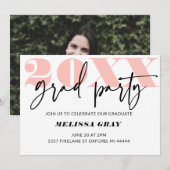 Modern Pastel Ombre Afstudeerder Party uitnodiging (Voorkant / Achterkant)