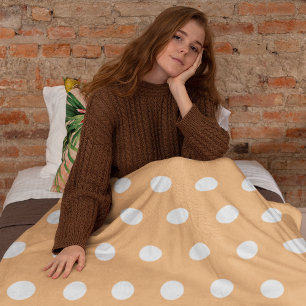 Modern Pastel Oranje Polka Dot Pattern Fleece Deken