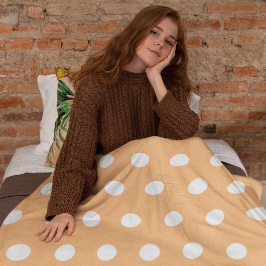 Modern Pastel Oranje Polka Dot Pattern Fleece Deken