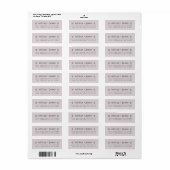 Modern Pastel Paars Wedding Return Address Label (Full Sheet)