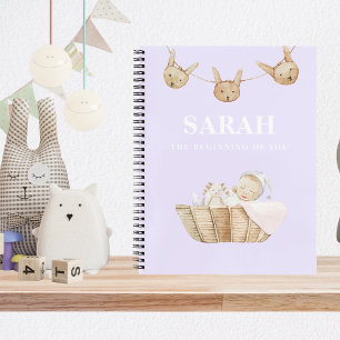 Modern pastel Paarse Baby cadeau voor mama om te z Notitieboek