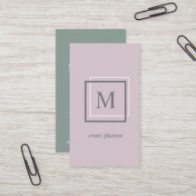 Modern Pastel Paarse Monogram Visitekaartje