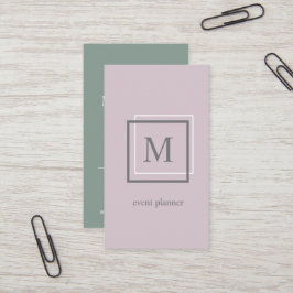 Modern Pastel Paarse Monogram Visitekaartje