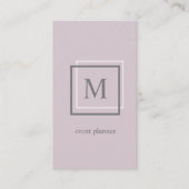 Modern Pastel Paarse Monogram Visitekaartje (Voorkant)
