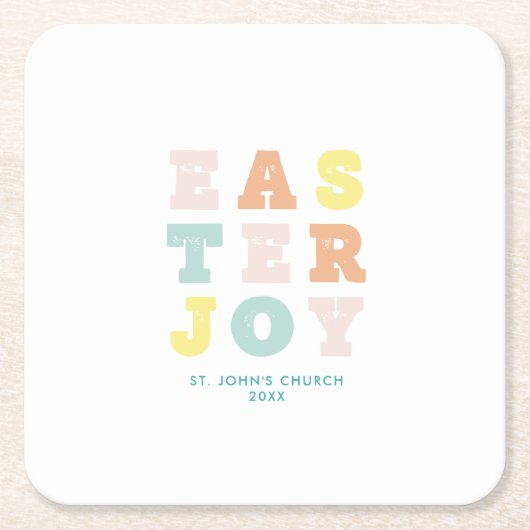 Modern Pastel Pasen Kartonnen Onderzetters (Voorkant)