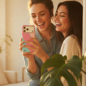 Modern Pastel Pink & Blue Abstract Monogrammed Case-Mate iPhone Case