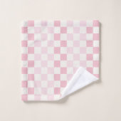 Modern Pastel Pink Checkerboard Check Pattern  Bad Handdoek (Wasdoekje)
