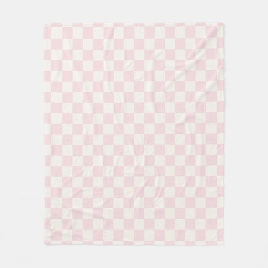 Modern Pastel Pink  Checks Pattern Fleece Blanket (Voorkant)