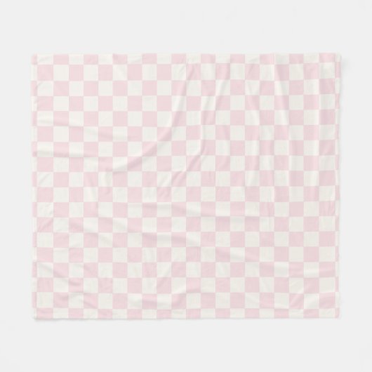Modern Pastel Pink Checks Pattern Fleece Blanket (Voorkant (Horizontaal))