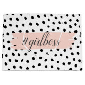 Modern Pastel Pink Girl Boss & Black Stippen Groot Cadeauzakje (Voorkant)