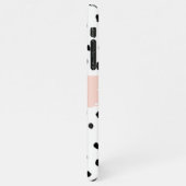 Modern Pastel Pink Girl Boss & Black Stippen iPhone Hoesje (Linkerkant)