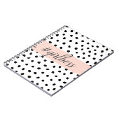Modern Pastel Pink Girl Boss & Black Stippen Notitieboek (Linkerzijde)