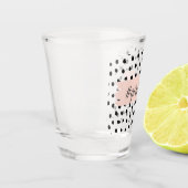 Modern Pastel Pink Girl Boss & Black Stippen Shot Glas (Links)