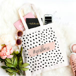 Modern Pastel Pink Girl Boss & Black Stippen Tote Bag<br><div class="desc">Modern Pastel Pink Girl Boss & Black Stippen</div>