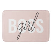 Modern Pastel Pink Girl Boss Phrase Badmat (Voorkant)