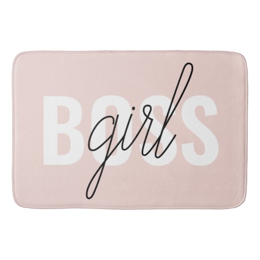 Modern Pastel Pink Girl Boss Phrase Badmat (Voorkant)