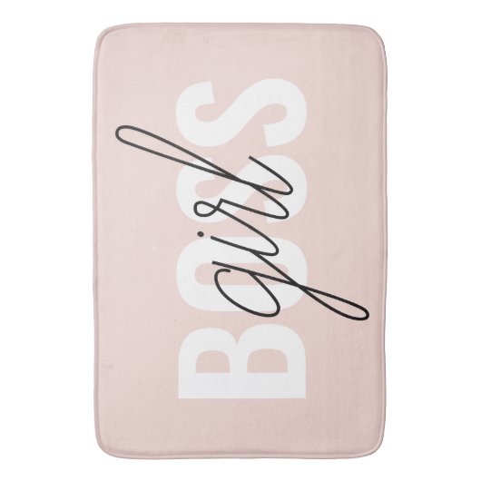 Modern Pastel Pink Girl Boss Phrase Badmat (Voorkant Verticaal)