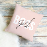 Modern Pastel Pink Girl Boss Phrase Buitenkussen<br><div class="desc">Modern Pastel Pink Girl Boss Phrase</div>