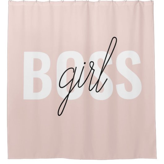 Modern Pastel Pink Girl Boss Phrase Douchegordijn (Voorkant)